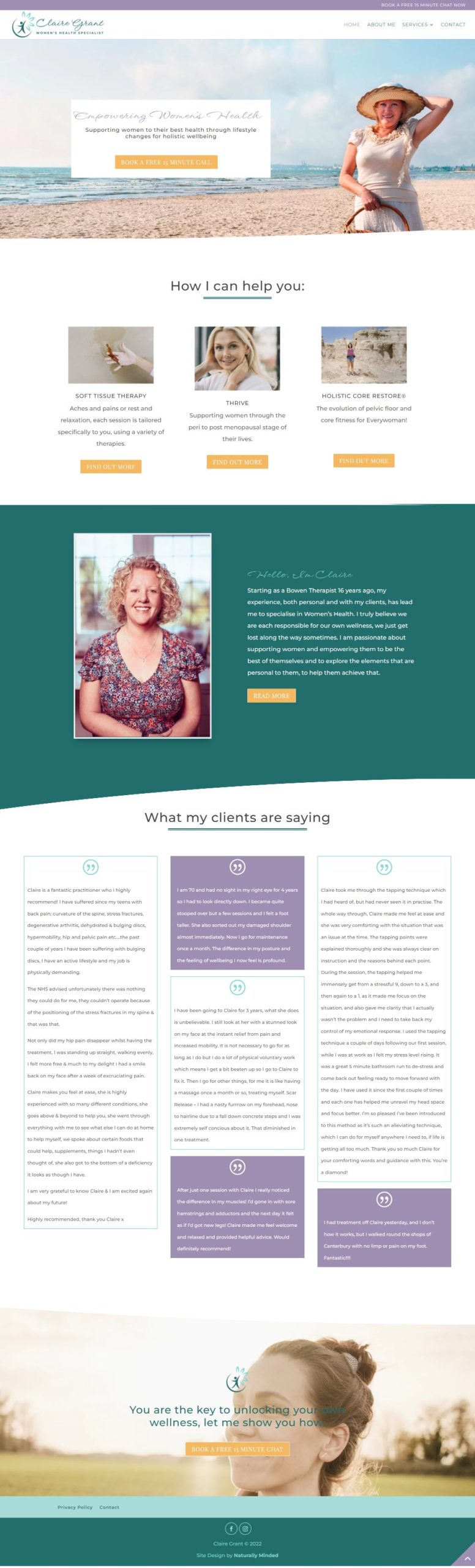 claire-grant-website-homepage-naturally-minded-illustration-sophie-taylor-website-design-wellness-business-online